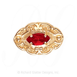 GS470 G - 14 Karat Gold Garnet Slide 